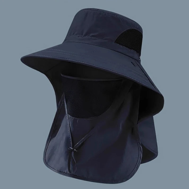 Outdoor Hunting Fishing Cap For Men Women Hiking Camping Visor Bucket Hat Neck Flap Fisherman Hat Summer Sun Hats UV Protection