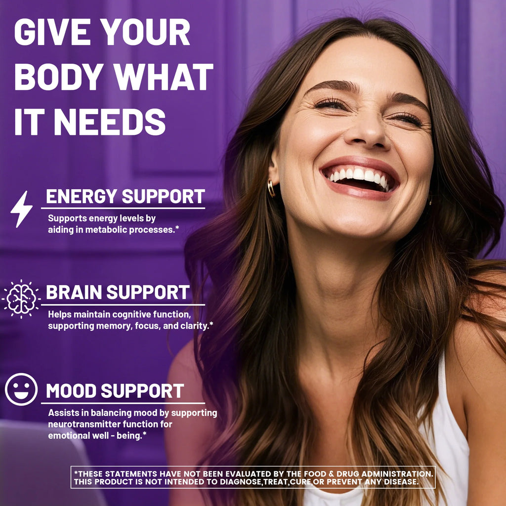 5-MTHF Methylfolate Supplement - for Brain, Heart Health, Enhances Memory, Focus and Clarity, Boosts Cognitive Function