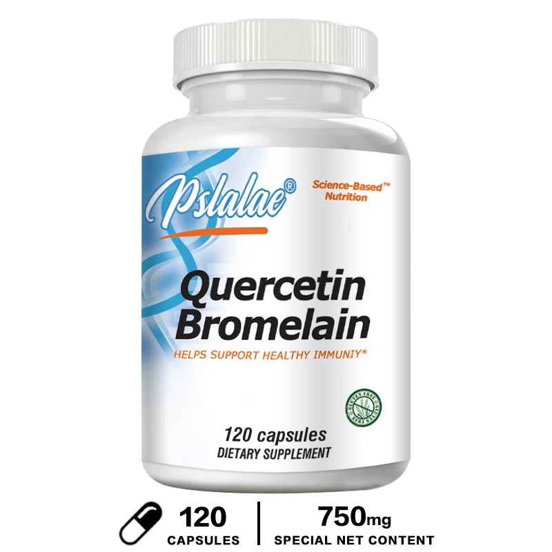 Quercetin Bromelain, Immune Support, Heart, Joint & Respiratory Health, Non-GMO, Vegan Capsules