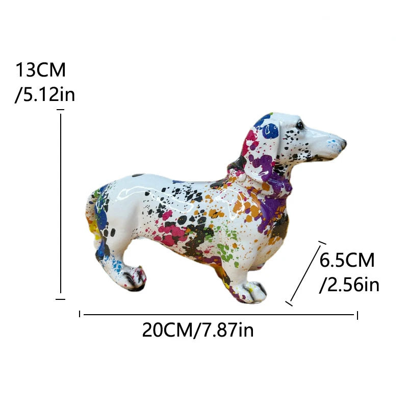 1 piece colorful dachshund figurine animal dog, home decoration living room bedroom bookshelf dining table table top decoration.