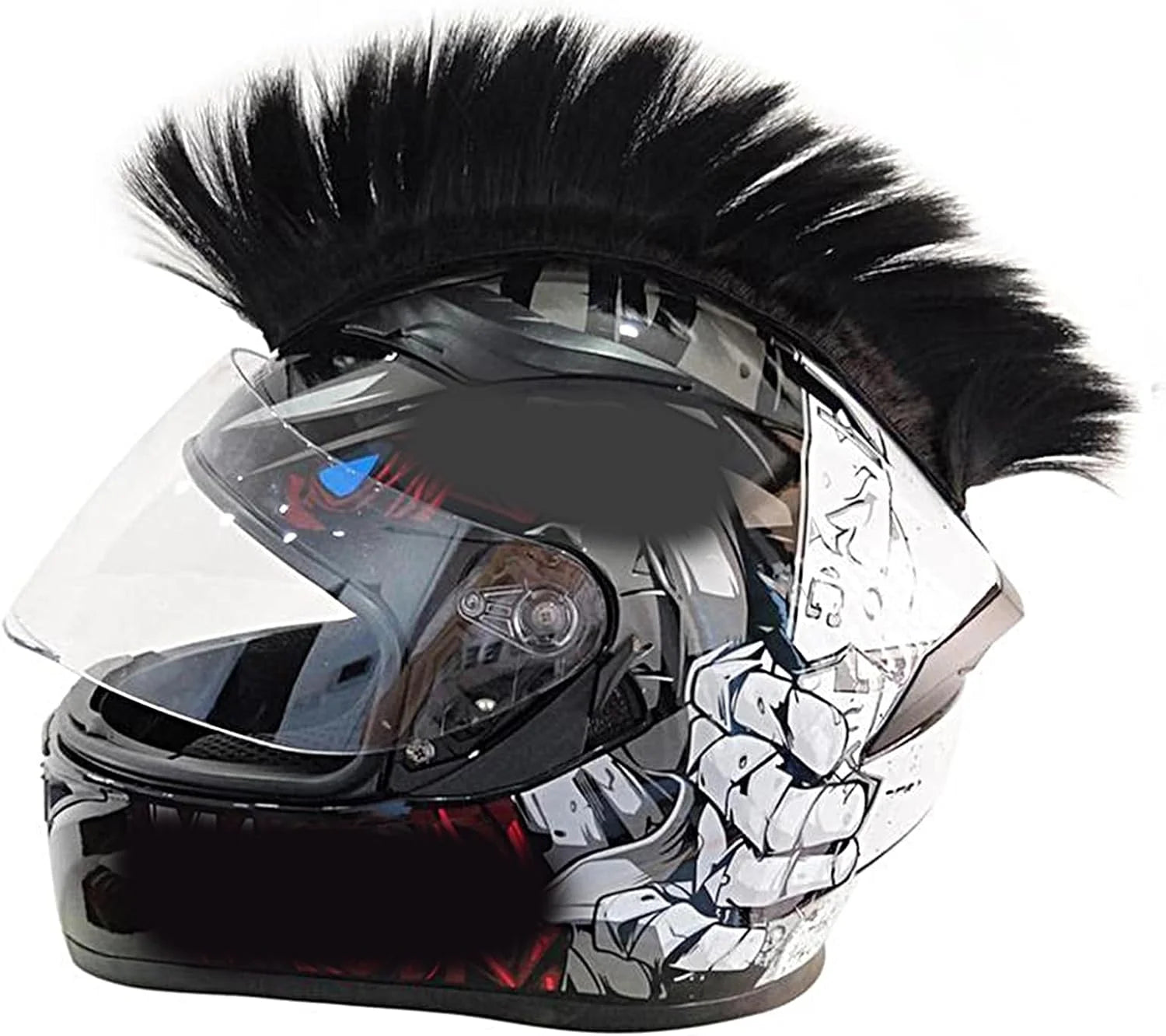 Synthetic Wigs Helmet Hawks Motorcycle Helmet Mohawk for Bicycle/Almost Helmet/Stick Reusable Design (Helmet Not Included)