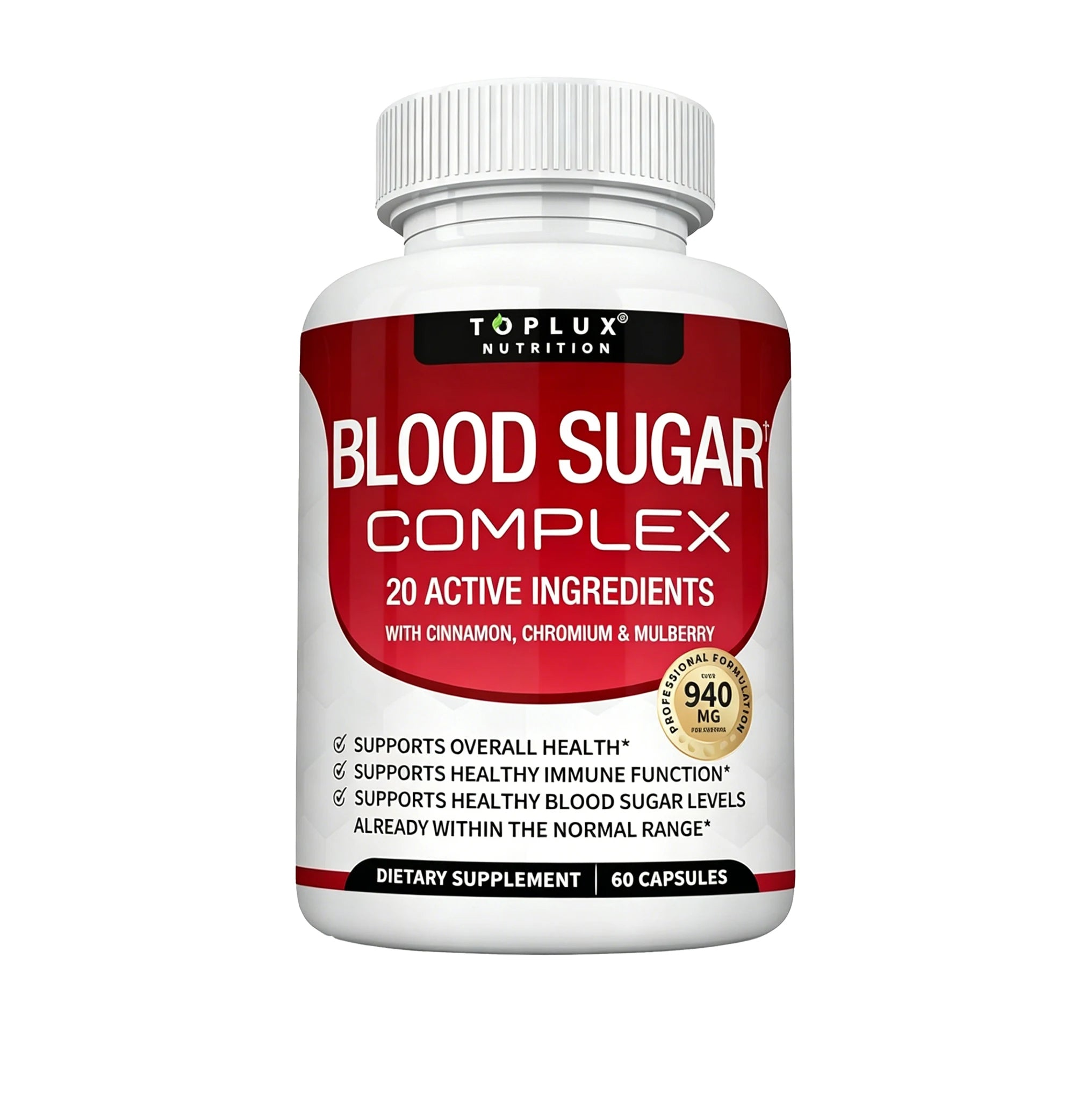 Premium Blood Sugar Complex Supplement Supports Healthy Blood Sugar Levels Already Within Normal Range 60 Blood Sugar Capsules