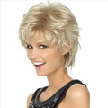 HAIRJOY Short Curly Blonde Wigs  Pixie Cut Wig for Women Synthetic Hair Wig with Bangs