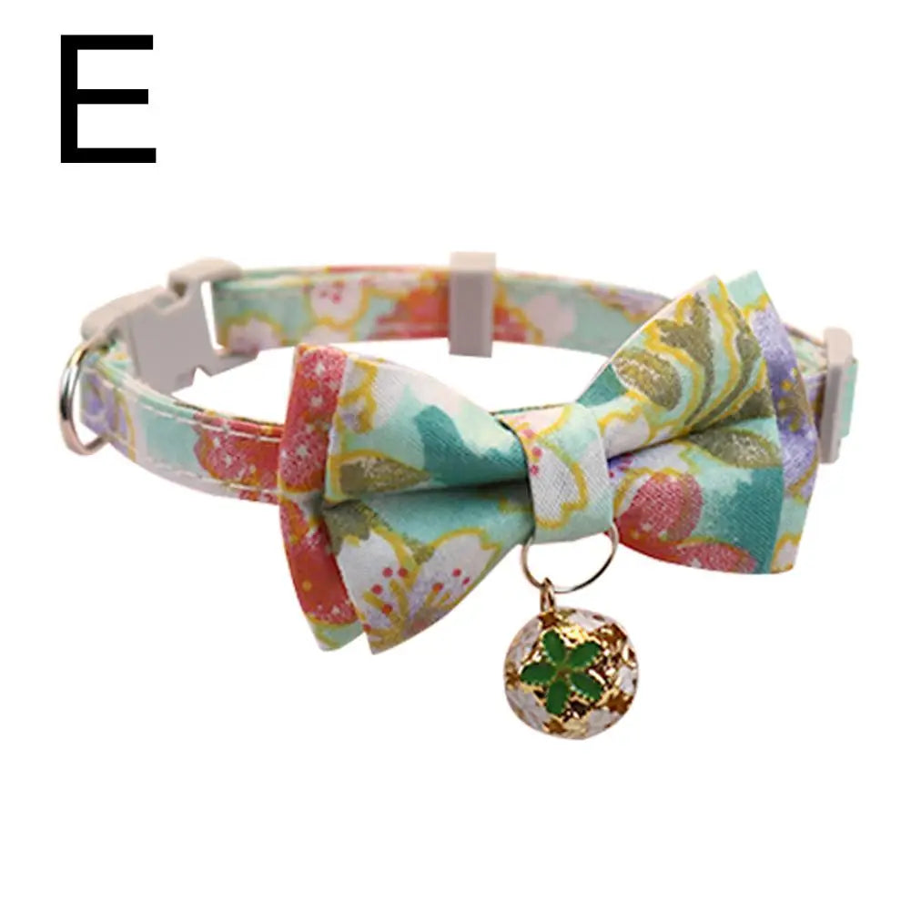 Cute Cat Collar with Bow Tie Cute Plaid Pattern Dog Collar with Bow tie and Durable Buckle Collar for Small Medium Pet