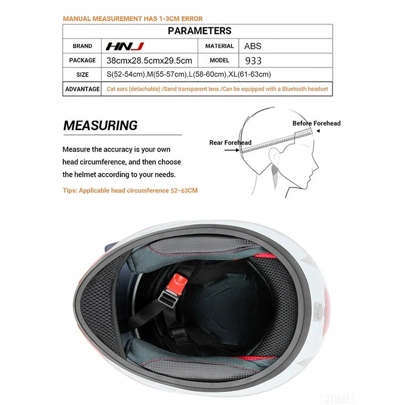 Capacete Casque Moto Motorcycle Full Face Helmet Women Moto Ear Helmets Personality Motorbike Helmet Cat Ear Helmet Motocross