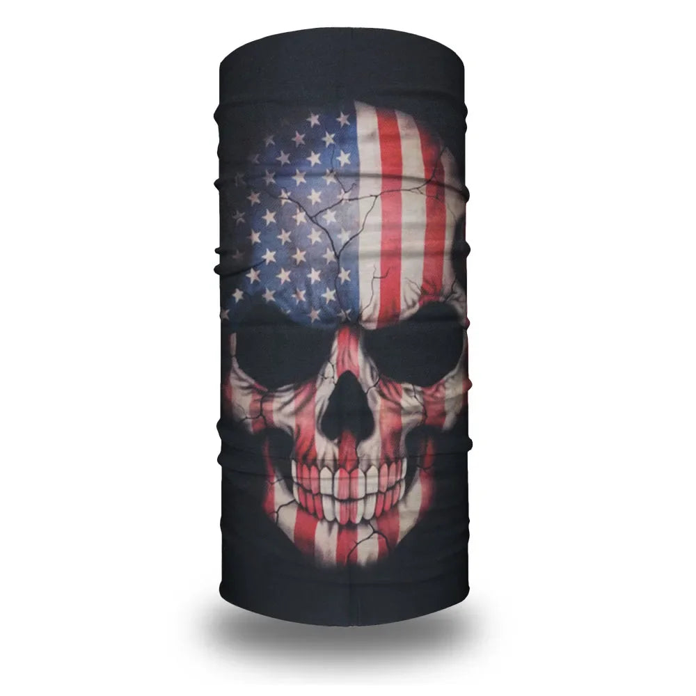 American Flag Tube Bandana Turbans Headwrap for Women Men Wind Dustproof Neck Gaiter Balaclava Seamless Multifunctional Headband