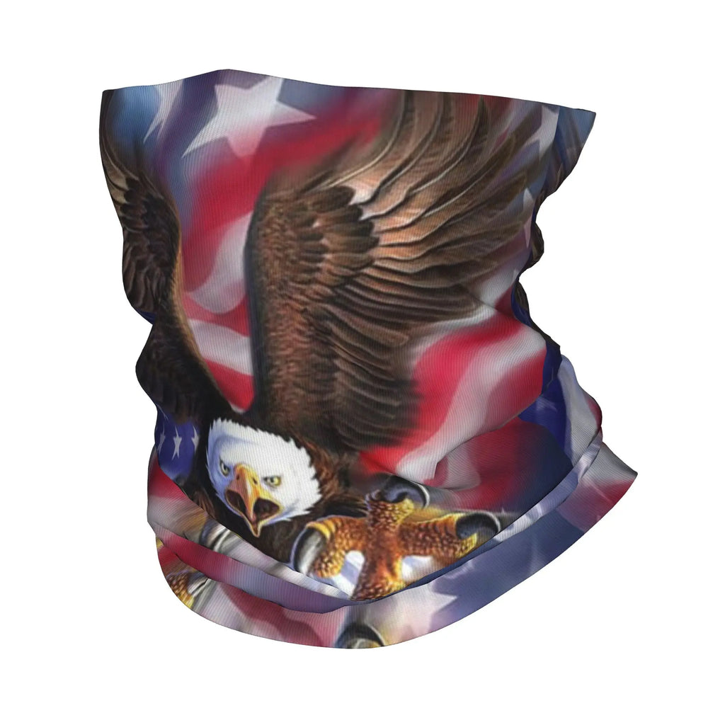 Custom Vintage American Flag Bandana Neck Gaiter for Hiking Hunting Women Men Wrap Scarf USA Proud Balaclava Warmer