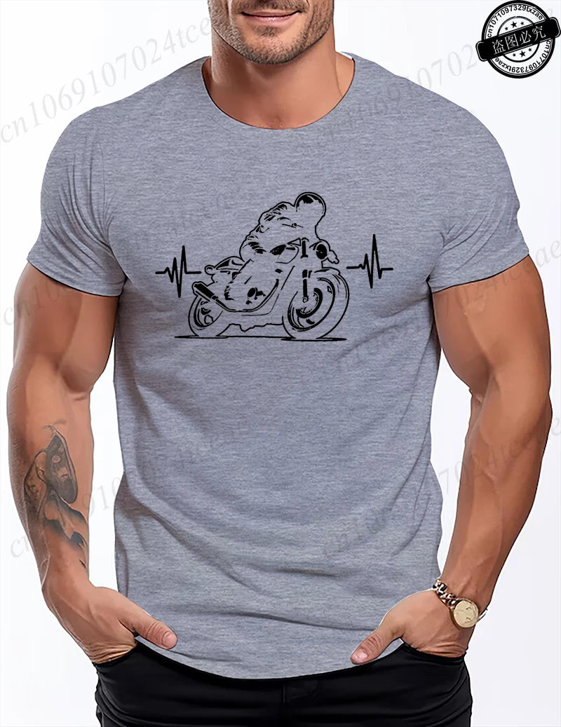 Motorcycle Racing Leisure T Shirt Men Clothing Short Sleeve Casual Top Tees Biker Motorcyclist Print Men Women T-Shirt Clothing