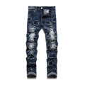 2025 Punk Y2K Style Rivet Design Black Slim Jeans Pants For Men Clothing Streetwear New Rock Cotton Long Trousers Ropa Hombre
