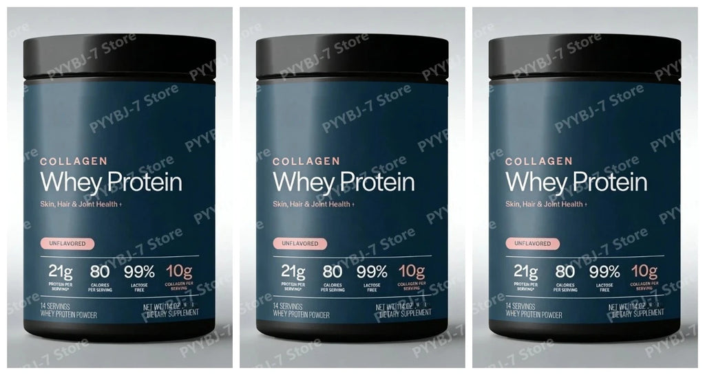 Whey Protein Powder Unflavored Muscle Recovery Joint Health Skin Hydration Grass-Fed Collagen Daily Nutrition Support