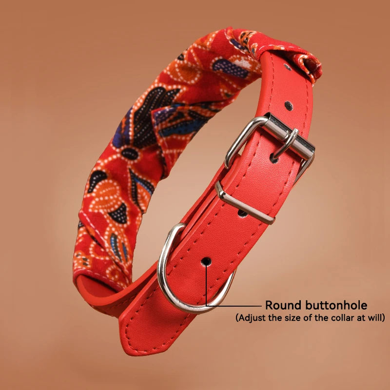 PU leather collar suitable for both cats and dogs, fashionable and versatile dog drool bib collar