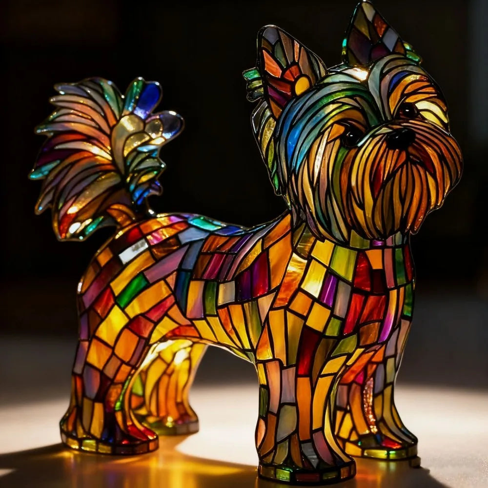LED Night Light Glowing Dog Series Artistic Animal Statues French Bulldog Labrador Retriever Golden Retriever Resin Ornaments
