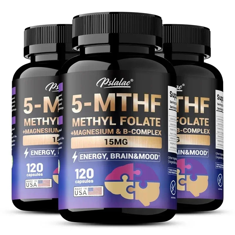 5-MTHF Methylfolate Supplement - for Brain, Heart Health, Enhances Memory, Focus and Clarity, Boosts Cognitive Function