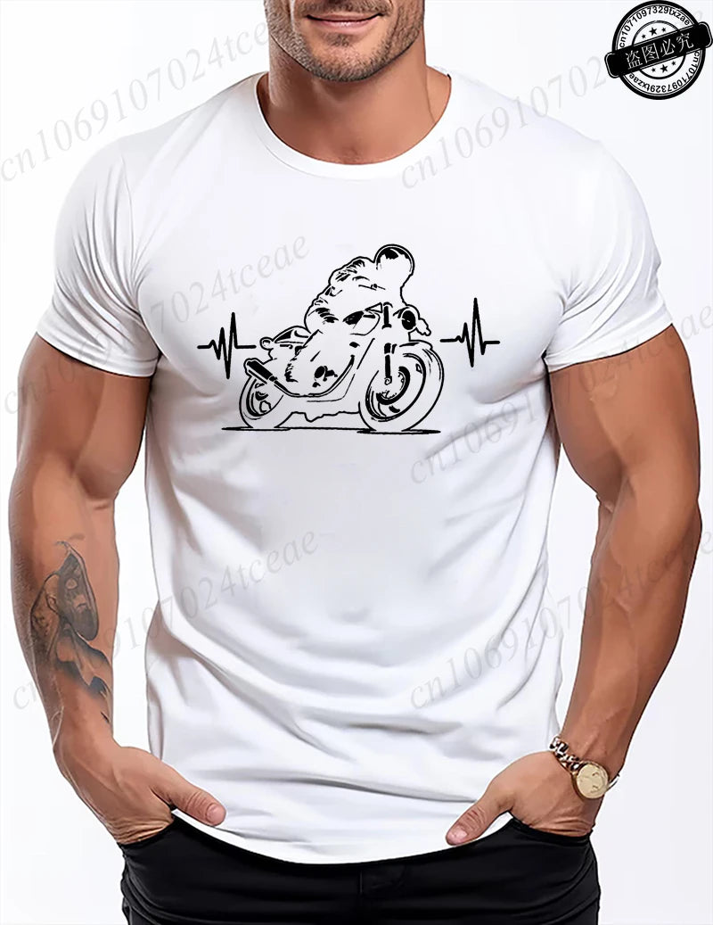 Motorcycle Racing Leisure T Shirt Men Clothing Short Sleeve Casual Top Tees Biker Motorcyclist Print Men Women T-Shirt Clothing