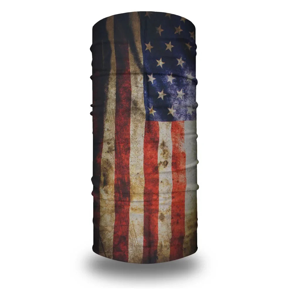 American Flag Tube Bandana Turbans Headwrap for Women Men Wind Dustproof Neck Gaiter Balaclava Seamless Multifunctional Headband