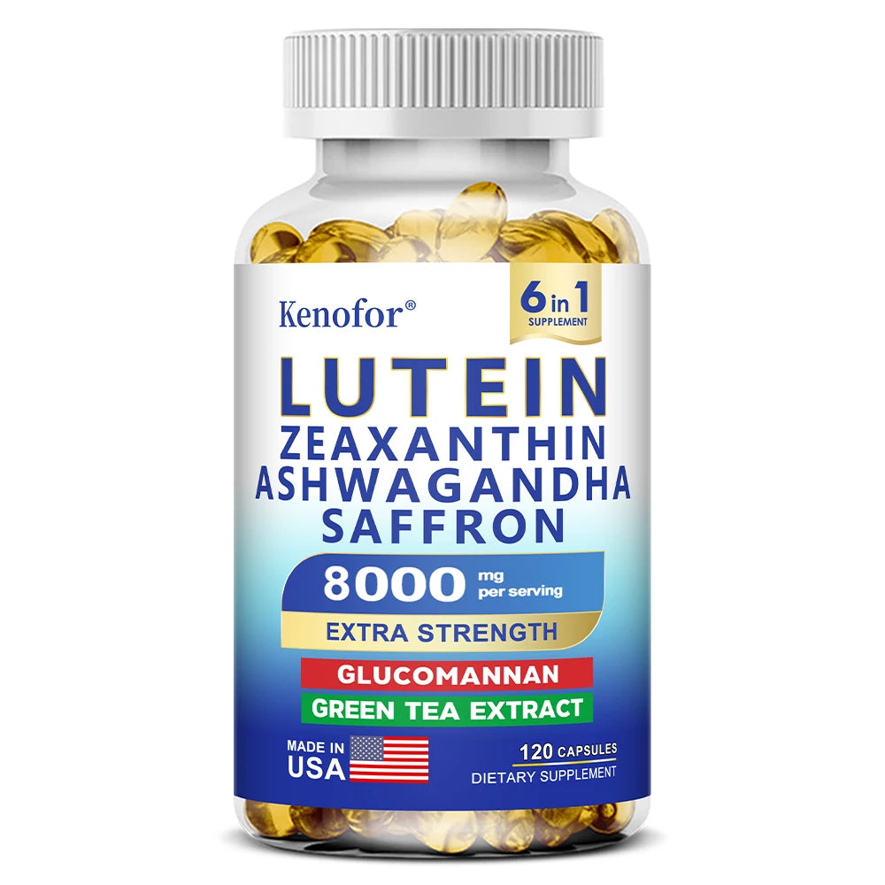 Lutein and Zeaxanthin Supplement - Essential Eye Vitamins for Adults Eye Health, with Glucomannan, Ashwagandha for Vision Health