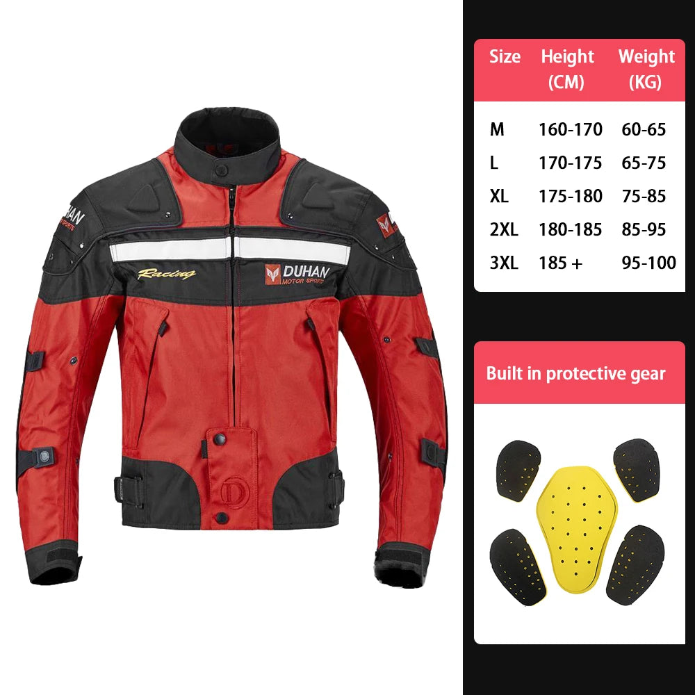 Motorcycle Jackets Wear-resistant Motorbike Riding Jackets Four Seasons Motocross Clothing Breathable Built-in Protective Gear