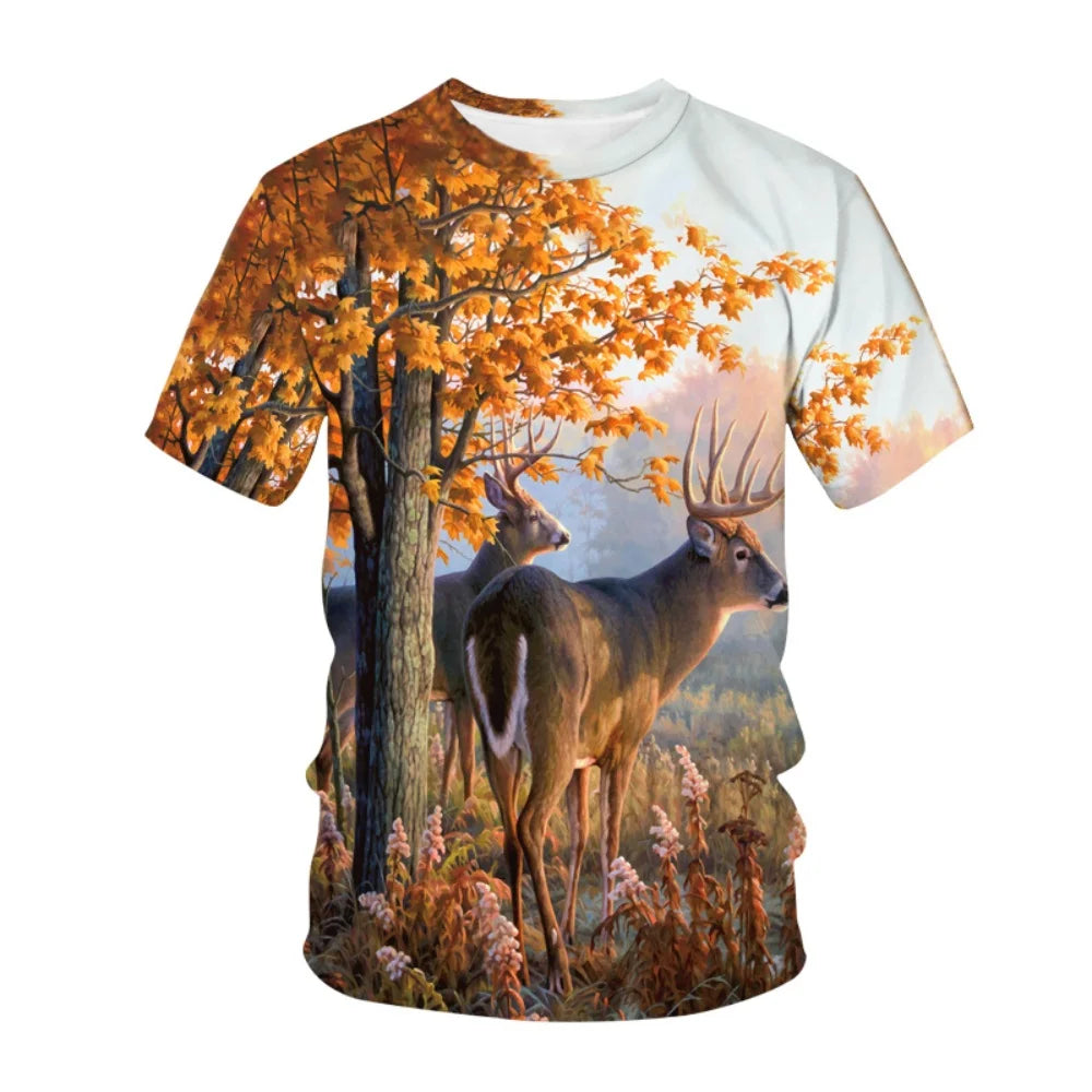 Hunting Camouflage T-Shirt Summer T Shirt Man 3D Printing Streetwear Clothing Short Sleeve Clothes Luxury T-Shirt Men Clothing