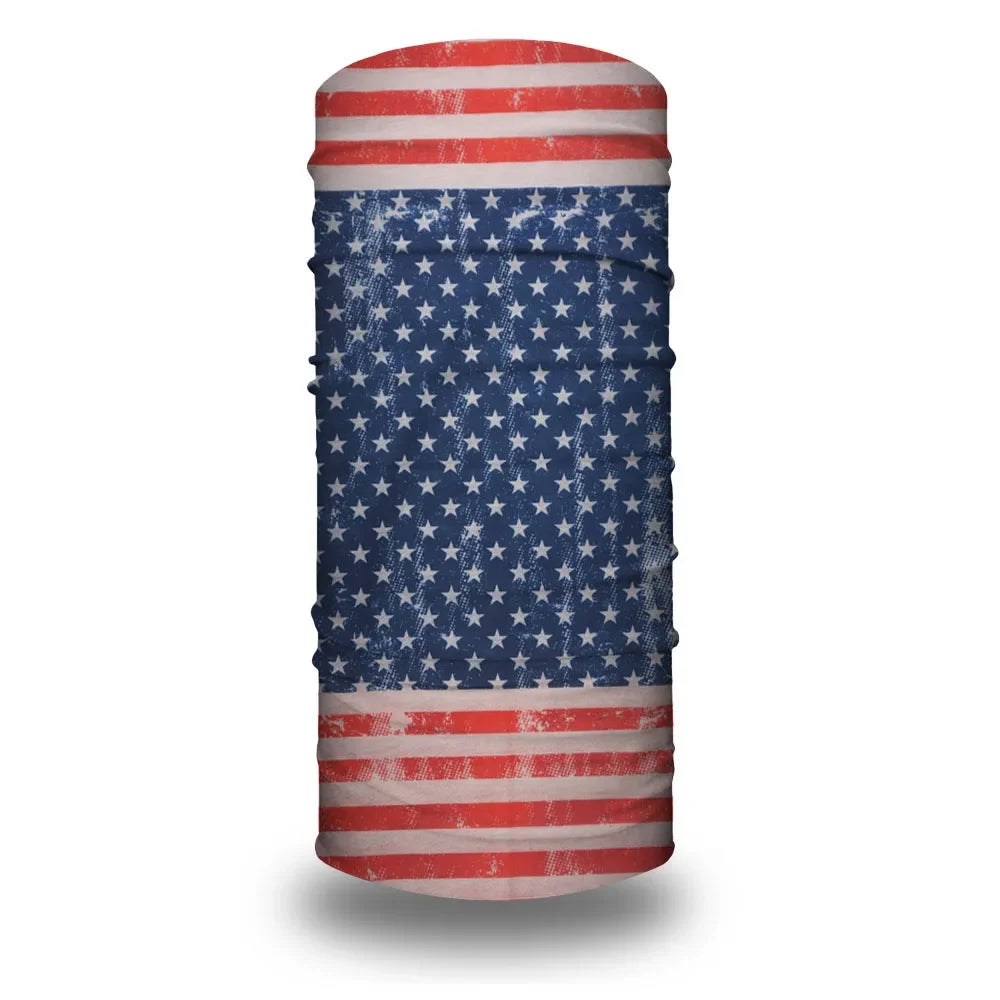 American Flag Tube Bandana Turbans Headwrap for Women Men Wind Dustproof Neck Gaiter Balaclava Seamless Multifunctional Headband