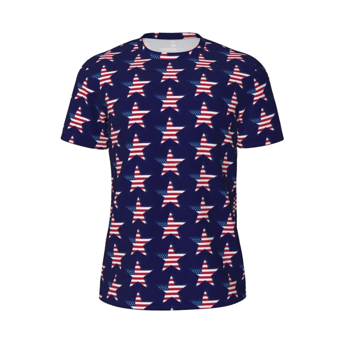USA American Flag T-Shirt Male Star Print Patriotic Streetwear Running T-Shirts Breathable Beach Fashion Tees Oversize Tops