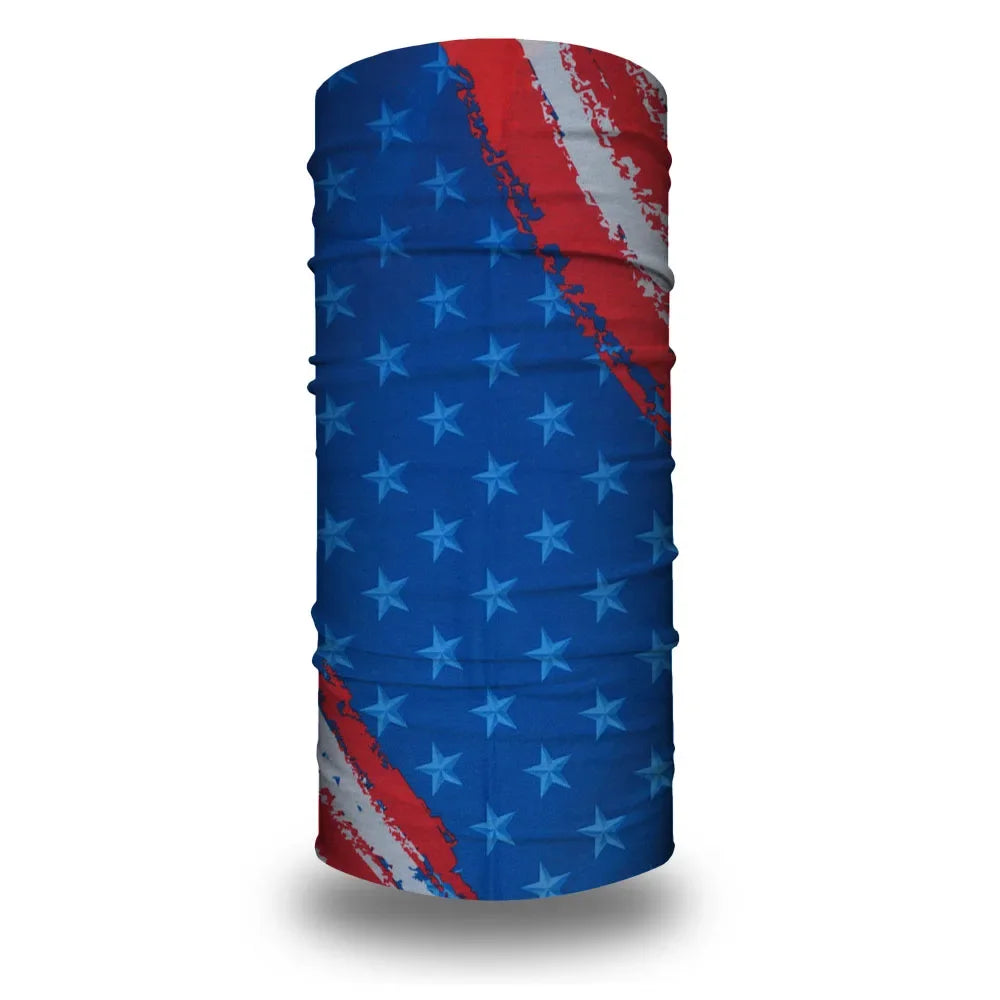 American Flag Tube Bandana Turbans Headwrap for Women Men Wind Dustproof Neck Gaiter Balaclava Seamless Multifunctional Headband