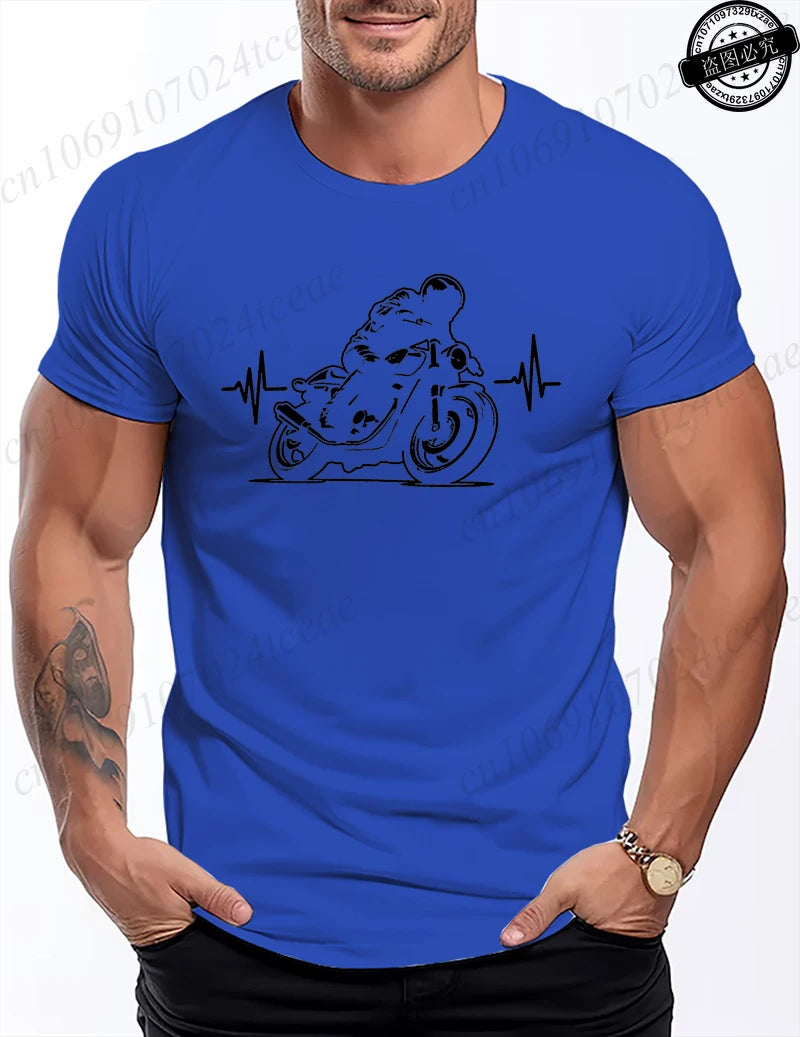 Motorcycle Racing Leisure T Shirt Men Clothing Short Sleeve Casual Top Tees Biker Motorcyclist Print Men Women T-Shirt Clothing