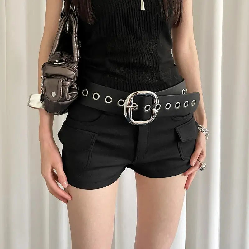 Punk Style Design Sense Wide Belt Female Y2k Personality Advanced Sense With Skirt Jeans Belt PU Leather Belt Accessories