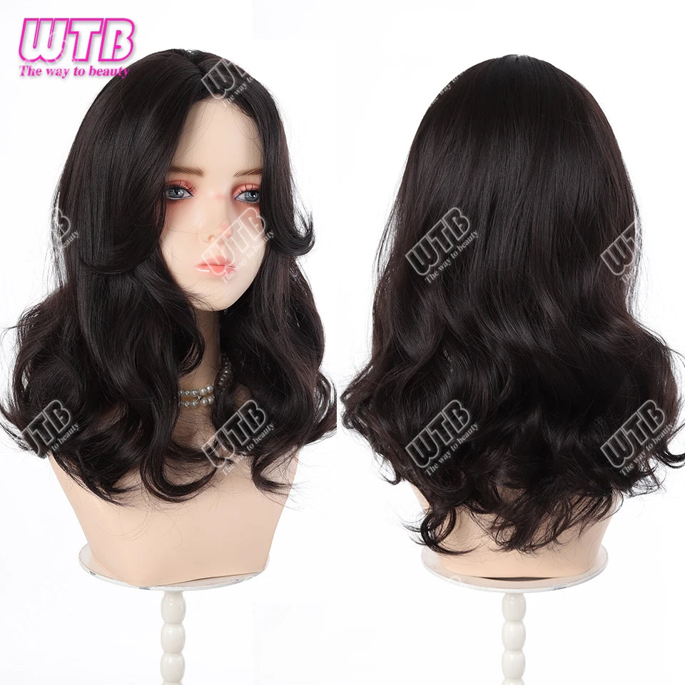 Synthetic Short Wavy Wigs for Women Black Bob Wigs for Black Women Short Bob Curly Wavy Hair Wigs Synthetic Curly Hair