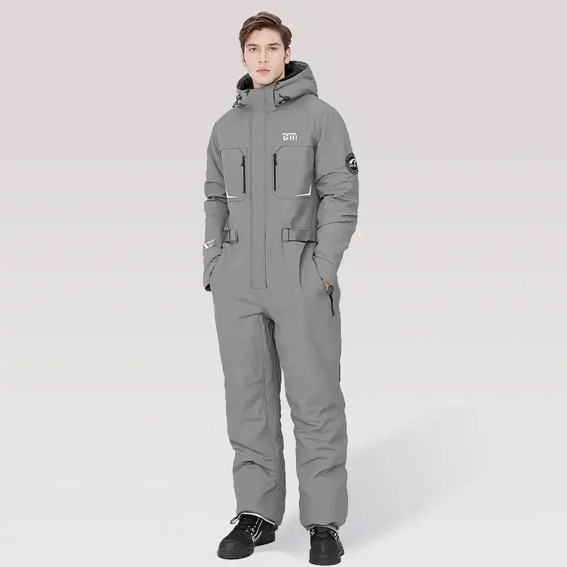 Motorcycle Riding Winter Coldproof Clothing Winter Fashion Waist Designwarm Cotton Jumpsuit Thickened Waterproof Snowmobile Suit