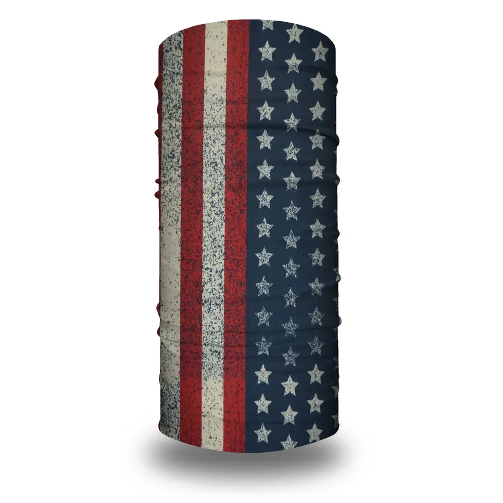 American Flag Tube Bandana Turbans Headwrap for Women Men Wind Dustproof Neck Gaiter Balaclava Seamless Multifunctional Headband