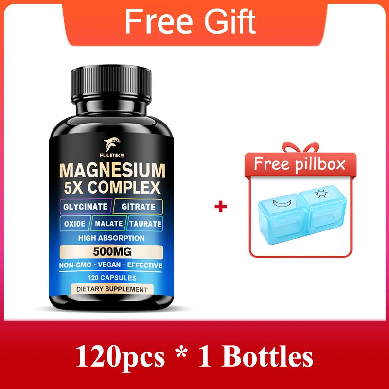 Full Spectrum Magnesium Complex Supplement, Support Bone Health, Healthy Blood Pressure & Overall Wellness, Non-GMO