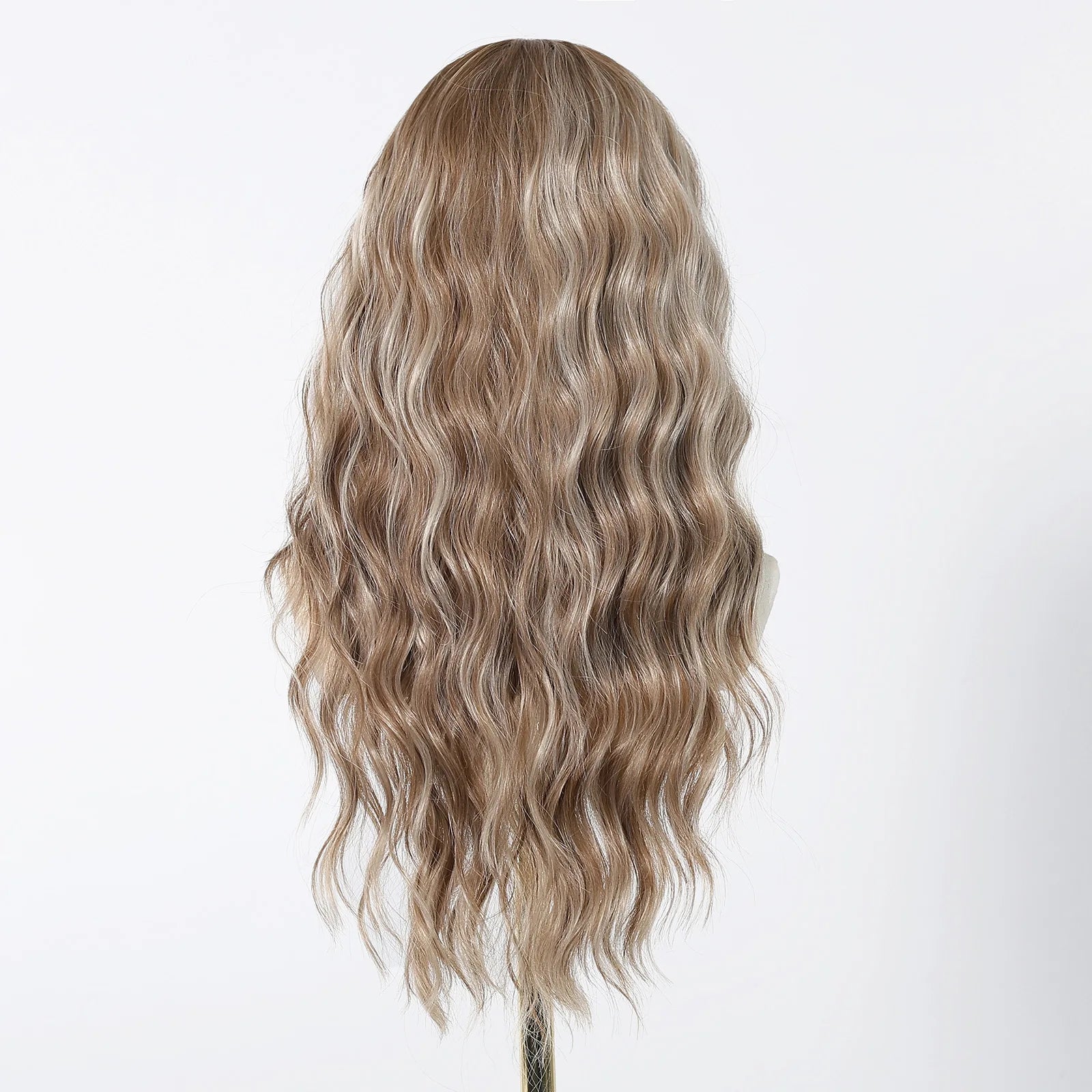EASIHAIR Long Wavy Synthetic Wigs For Women Brown Blonde Highlight Wavy Wigs With Side Bangs Natural Wave Hair Daily Cosplay Wig