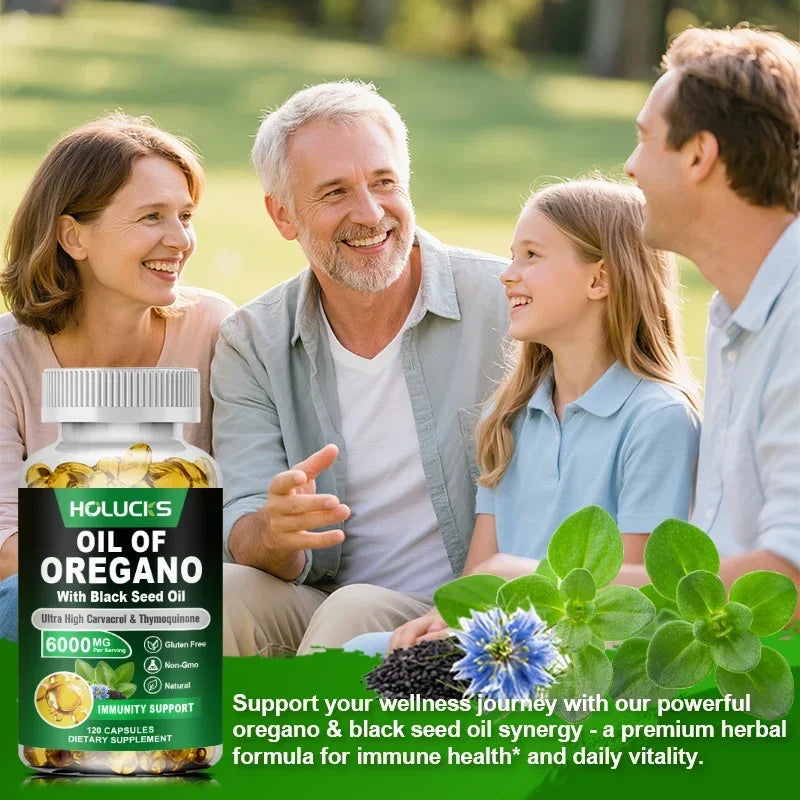 Pure Oil of Oregano Supplement, for Sinus Relief, Allergies & Healthy Immune Response, Respiratory & Gut Health, GMP Certified