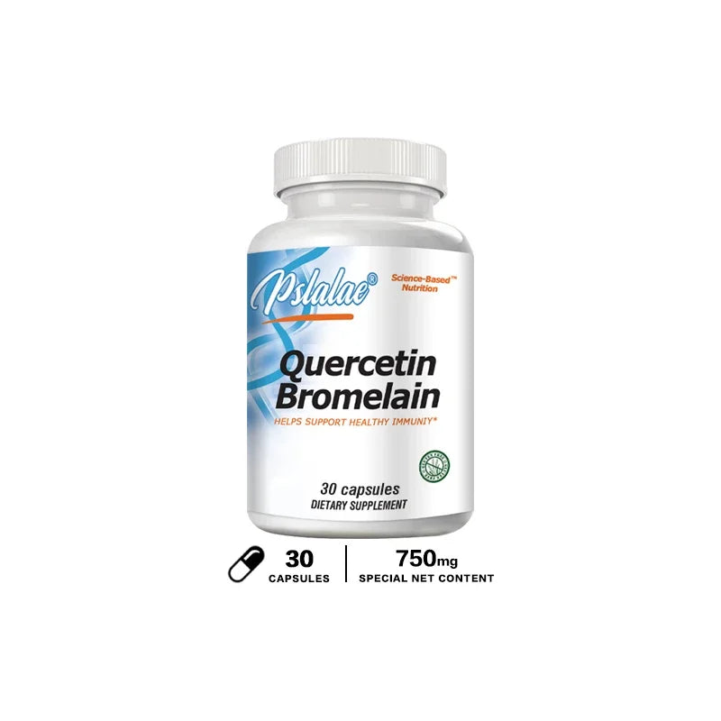 Quercetin Bromelain, Immune Support, Heart, Joint & Respiratory Health, Non-GMO, Vegan Capsules