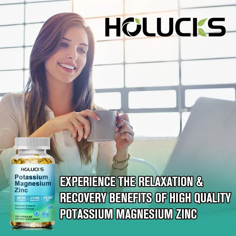 Potassium Magnesium Complex Supplement, Support Vascular, Bone, Heart, Muscle & Nerve Health, Boost Immune, Enhance Energy