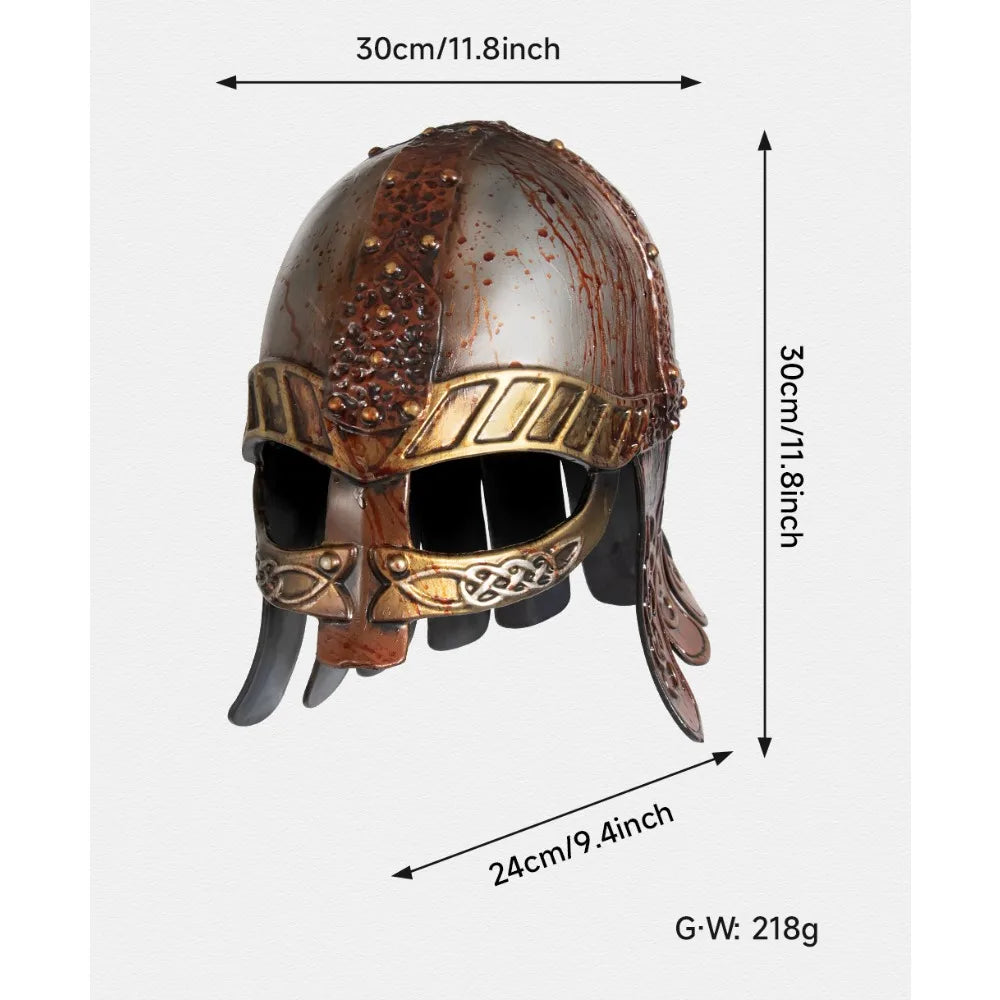 Renaissance Retro Style Viking Helmet Halloween Party LARP Theater Performance Cosplay Prop Medieval