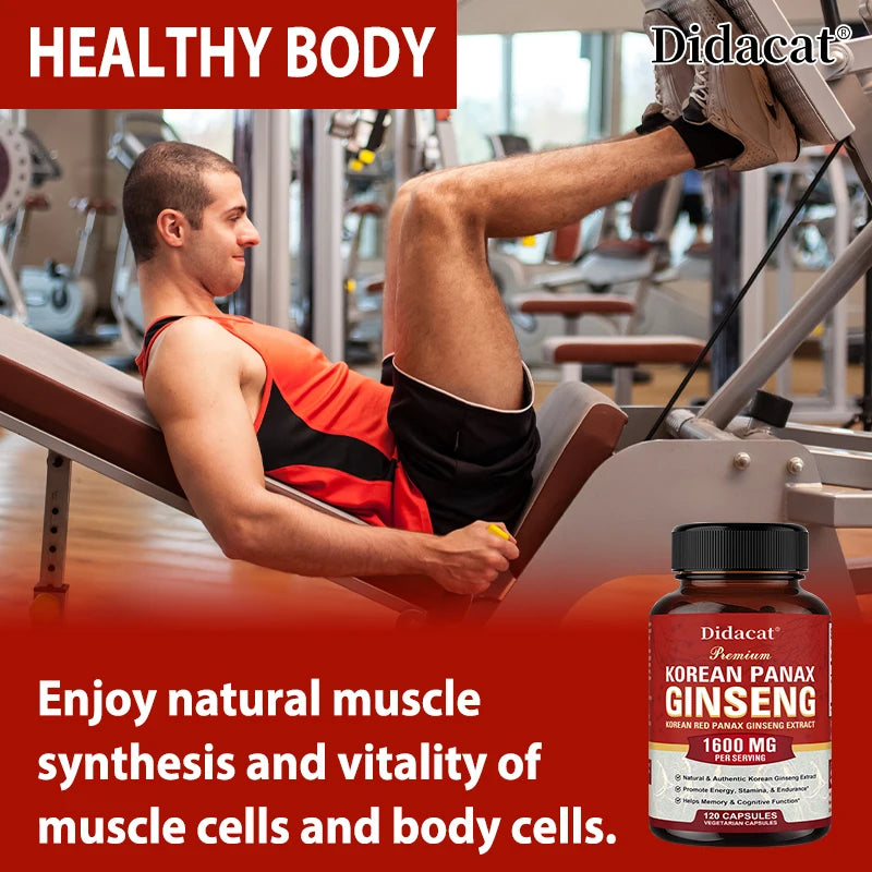 Korean Red Ginseng Extract - Supports Maximum Strength and Energy, Immune Health Supplement, Vitality, Stamina, Strength
