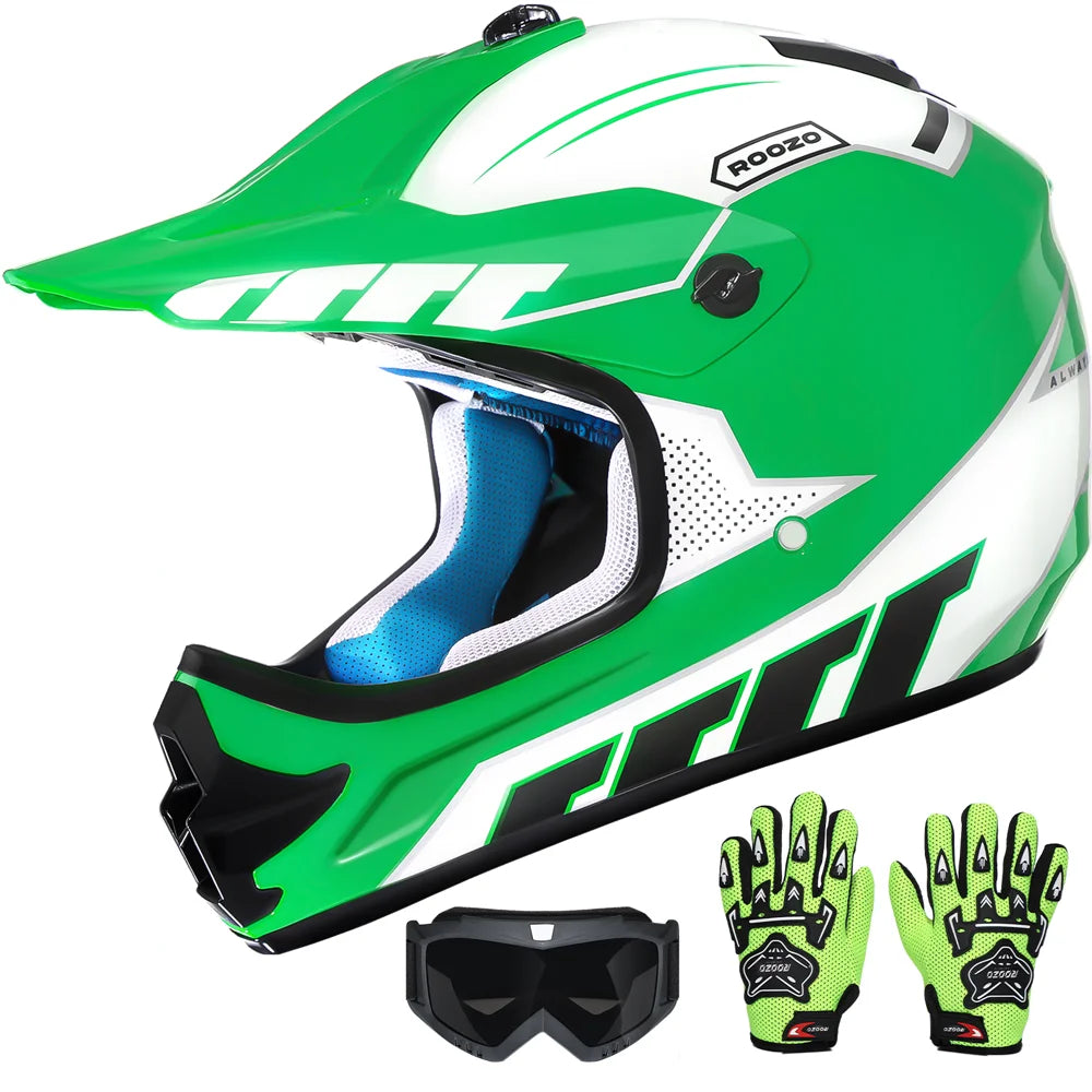 Youth Kids Motocross Helmet for Quad ATV UTV Dirt Bike Scooter Meets DOT standards Motorcycle Helmet for Child 3-12 Years