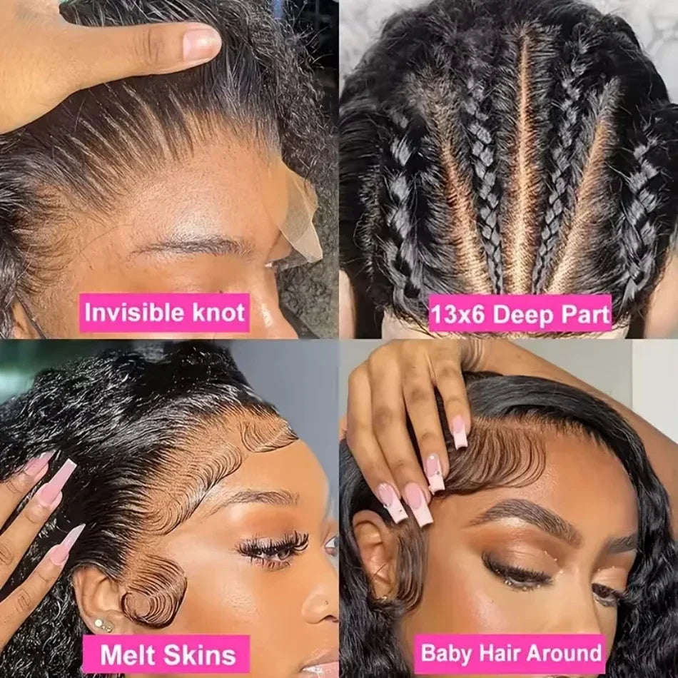 36 Inch Deep Wave Lace Front Wig 13x4 13x6 250% Density 5x5 Hd Lace Frontal Wig Brazilian Human Hair For Black Women Pre plucked