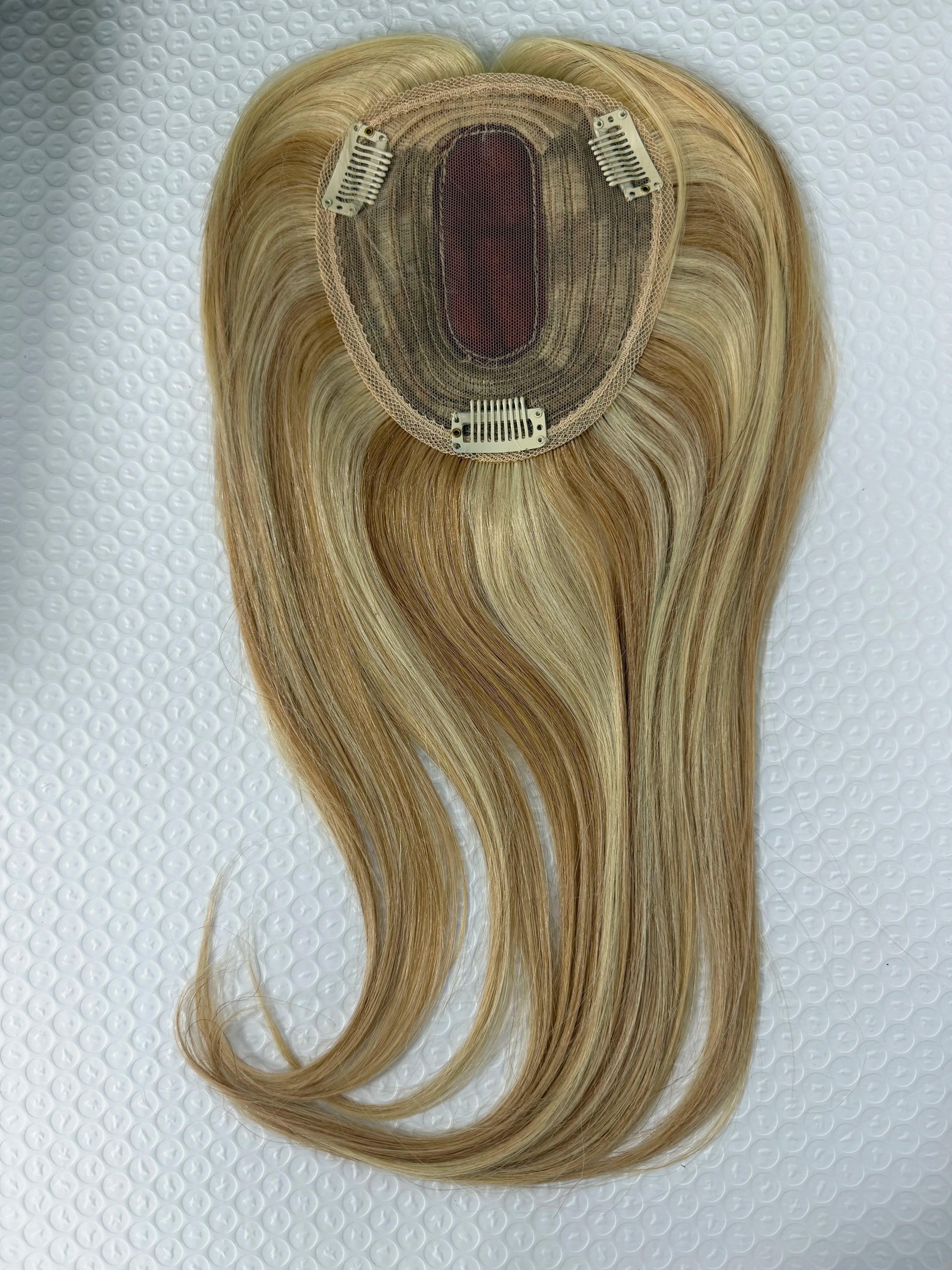 Women Topper Human Hair Straight Silk Top Human Hair Wigs Machine Made Clip in Remy Hair Toupee Silk Base Human Hair System Unit
