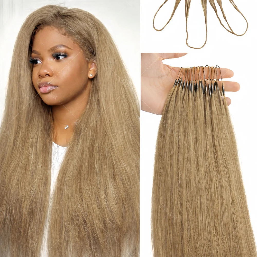 Highlight #27 Bone Straight Crochet Human Hair For Bohemian Braid Honey Blonde Miracle Knots Brazilia Feather Crochet Human Hair