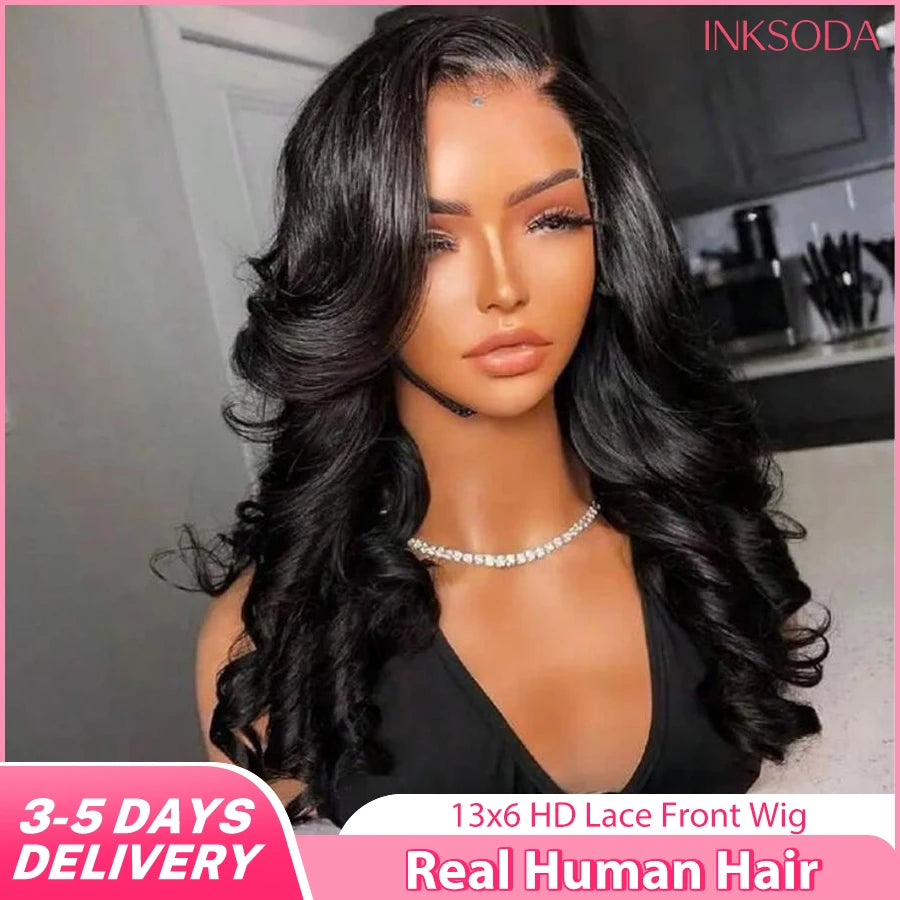 Body Wave Lace Front Wigs Human Hair 220 Density Transparent Lace Frontal Wigs For Women 13x6 13x4 Human Hair Wigs