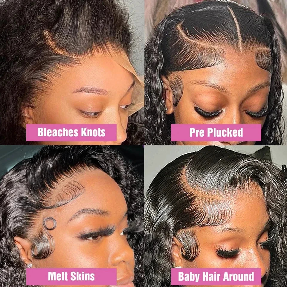 Lakeisha Deep Wave Frontal Wig Transparent 13x6 HD Lace Frontal Human Hair Wigs Curly Human Hair Lace Frontal Wigs For Women
