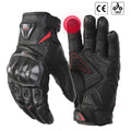 KEMITOUR Leather Motorcycle Gloves CE Men's Retro Moto Gloves Touch Screen Carbon Protective Motorbike Breathable For Summer