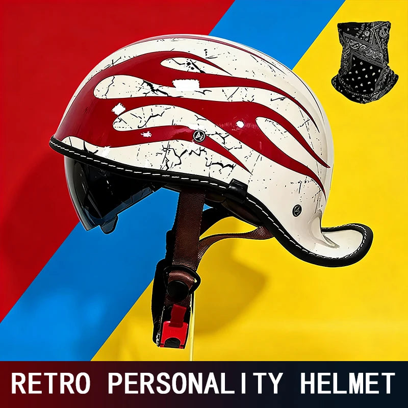 New-style cocked helmet retro personality Japanese ladle helmet for men and women summer half helmet motorcycle electric helmet