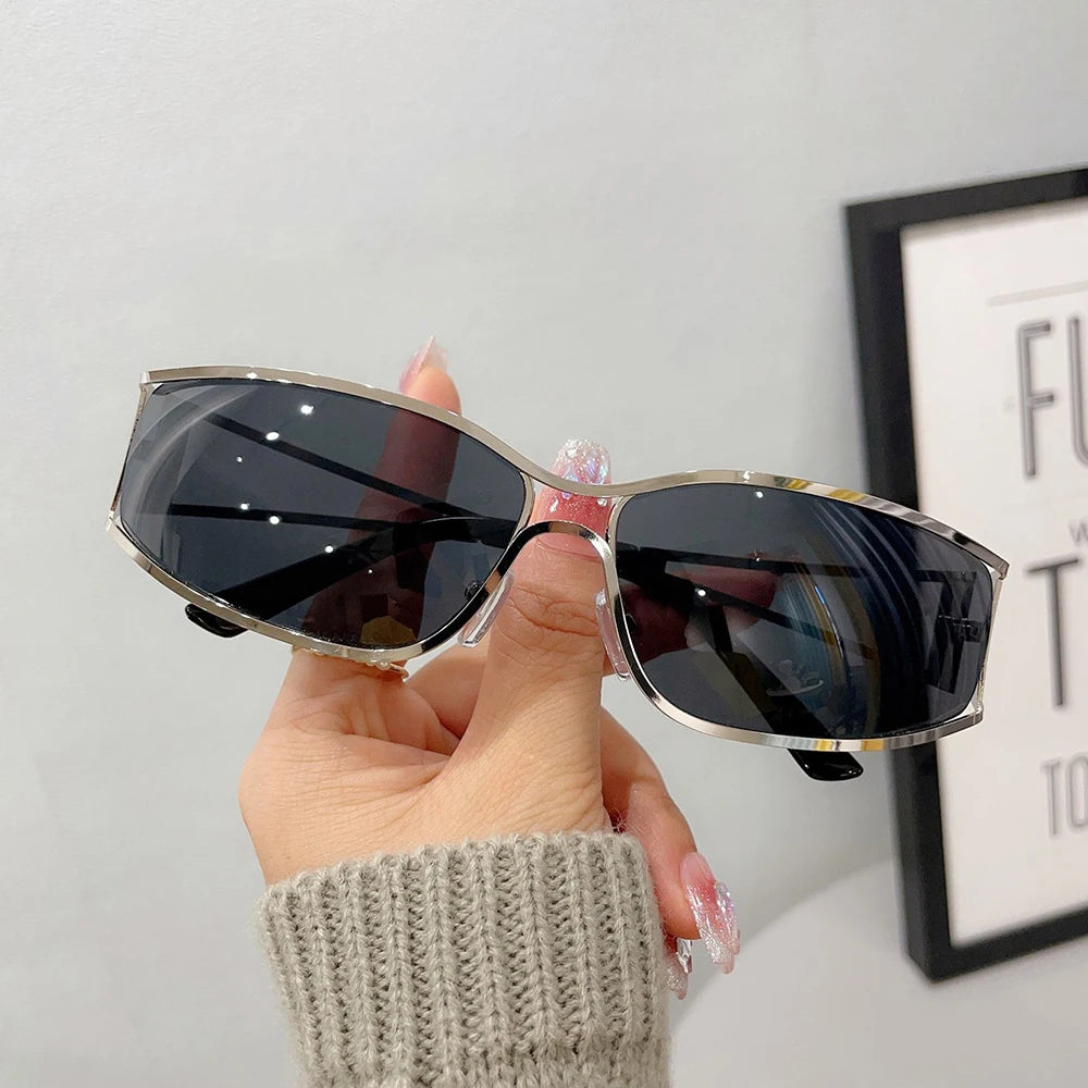 Y2K Women's Sunglasses New Punk Motorcycle Goggles Trendy Fashion Men Sports Driving Sun Glasses Vintage UV400 Riding Shades