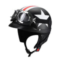 Retro Leather Motorcycle Helmets For Men Women Vintage Moto Half Helmet With Goggles Four Seasons Riding Scooter Capacetes