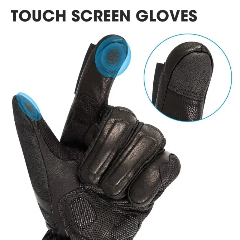 New 7.4V or 12V Rechargeable Battery Heated Motorcycle Gloves for Winter Riding Skiing Motorcycling
