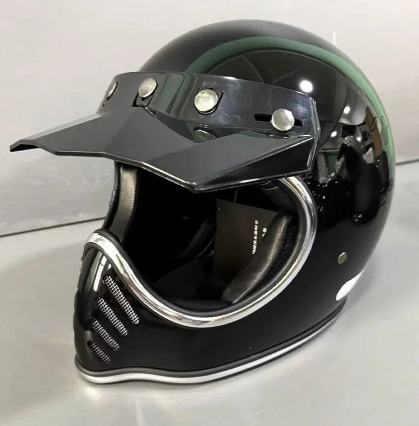 HOT Retro Full Face Motorcycle Helmet ABS Multi-color Options Available Full Face Helmet ABS Enhanced Comfort for Long Rides