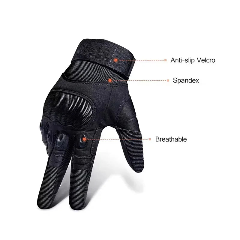 Men's Full Finger Tactical Gloves Touchscreen Compatible Hard Knuckle Protection for Airsoft Paintball Military Motorcycle